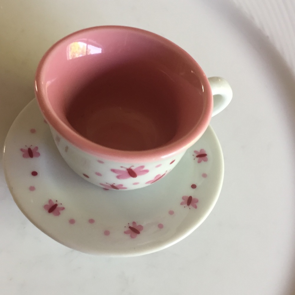 🦋 Lovely Unique Ceramic Butterfly Teacup Saucer Kawaii Pastel Hair Clip ☕️ - Picture 3 of 6